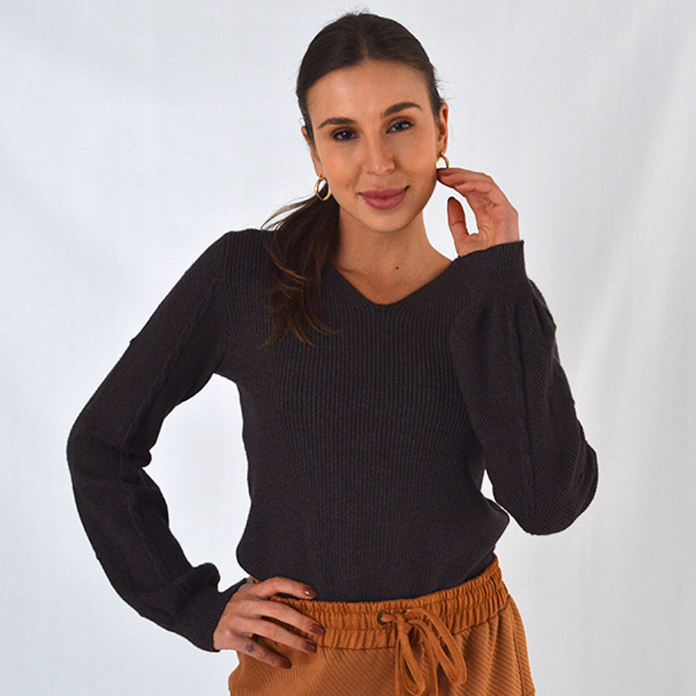 Blusa Tricot Chumbo Susan Zheng  - Foto 1