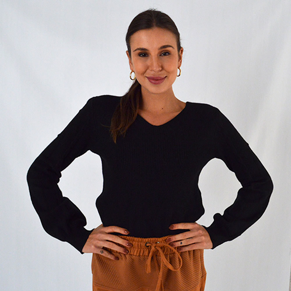 Blusa Tricot Preta Susan Zheng  - Foto 1