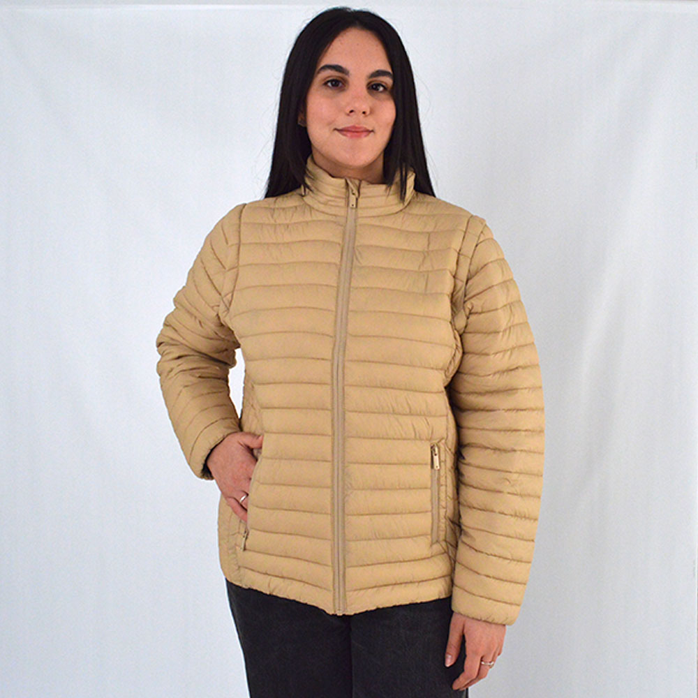 Jaqueta Colete Estofada Alpelo Camel Plus Size - Foto 7