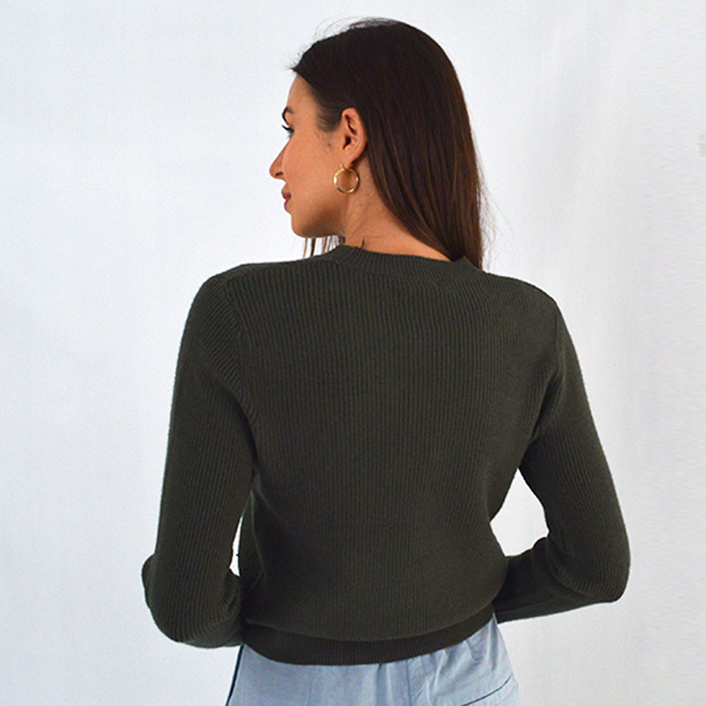 Blusa Tricot Toque Cachemir Susan Zheng Militar - Foto 5