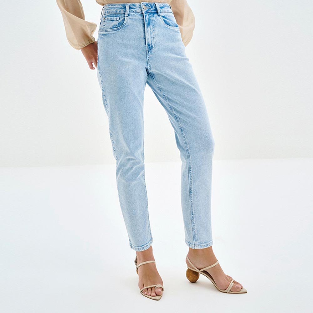 Cala Jeans Mom Cropped Cintura Alta Comfort Lez a Lez - Foto 1