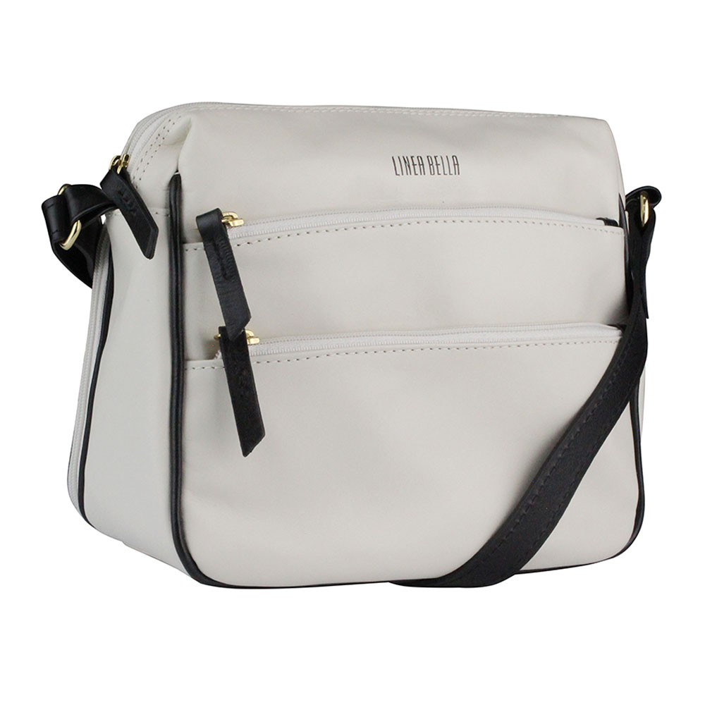 Bolsa Couro Off White Tiracolo Mdia Linea Bella - Foto 1