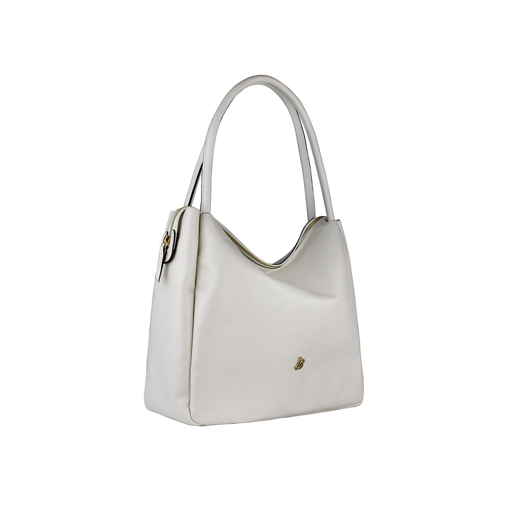 Bolsa Couro Grande Linea Bella Off White - Foto 1