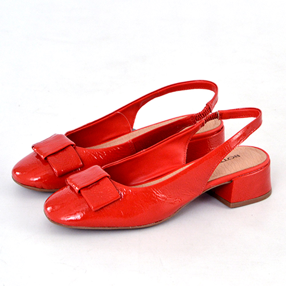 Slingback Couro Verniz Vermelho Bottero - Foto 1