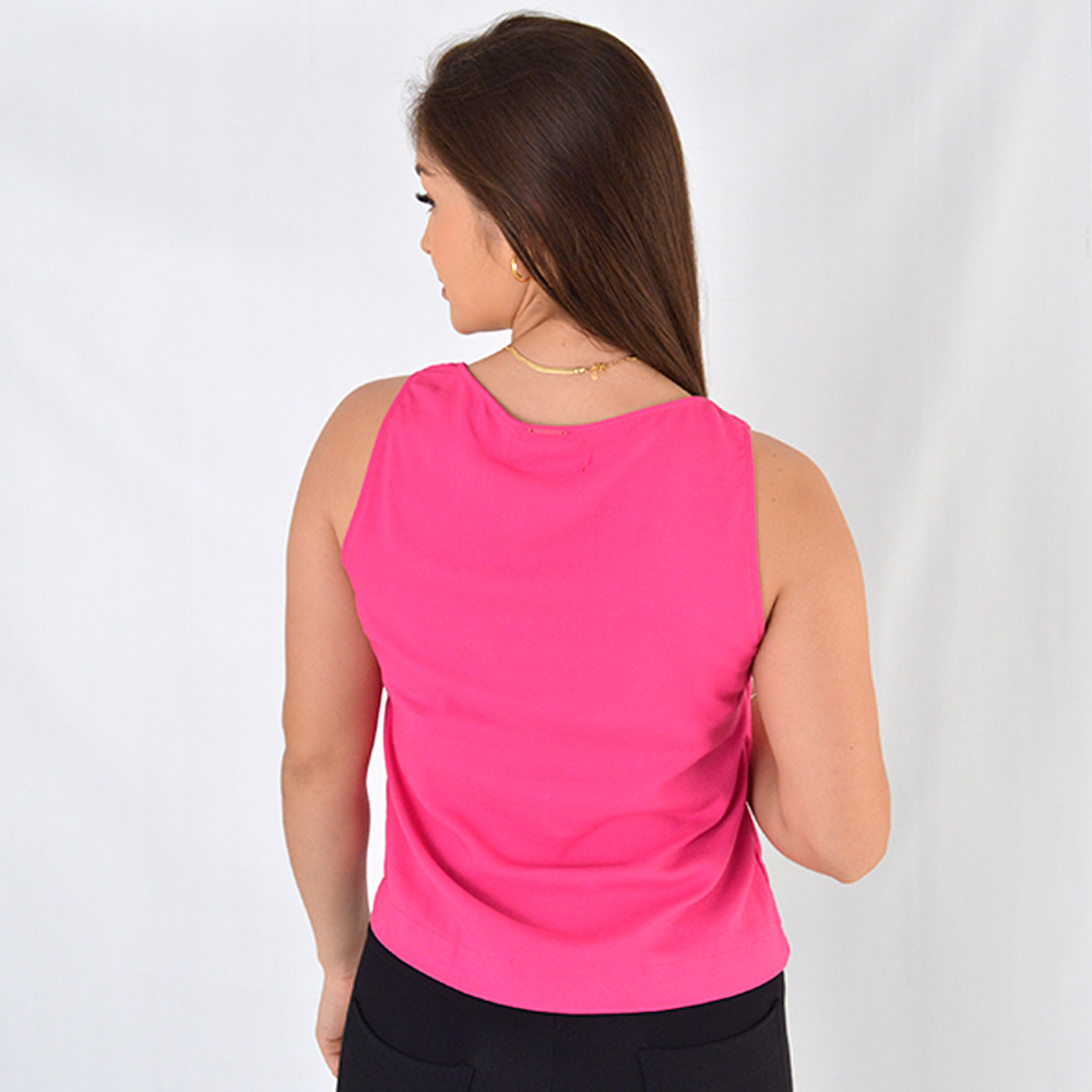 Blusa Regata Cor Pink Flor de Lis  - Foto 3