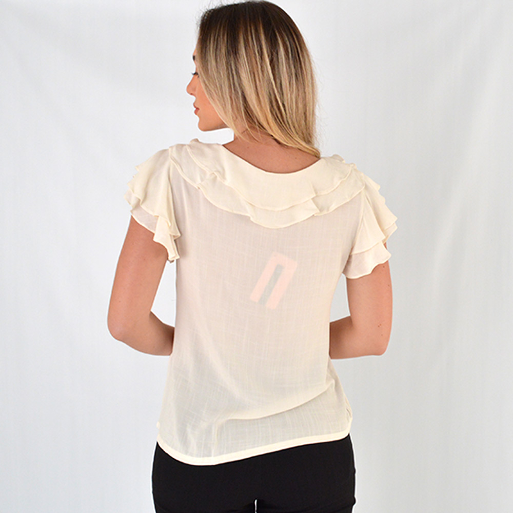 Blusa Viscose Texturizada Gatos e Atos Off White - Foto 3