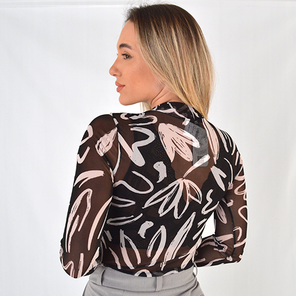 Blusa Tule Estampada Del Amo - Foto 3