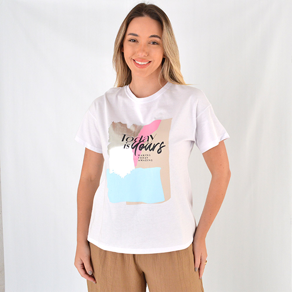 Maxi T-Shirt Delamo Branca - Foto 1