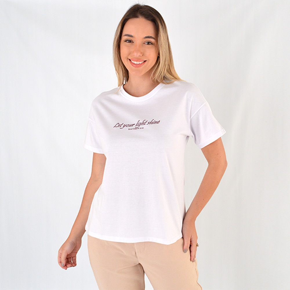 Maxi T-Shirt Branca Delamo - Foto 1