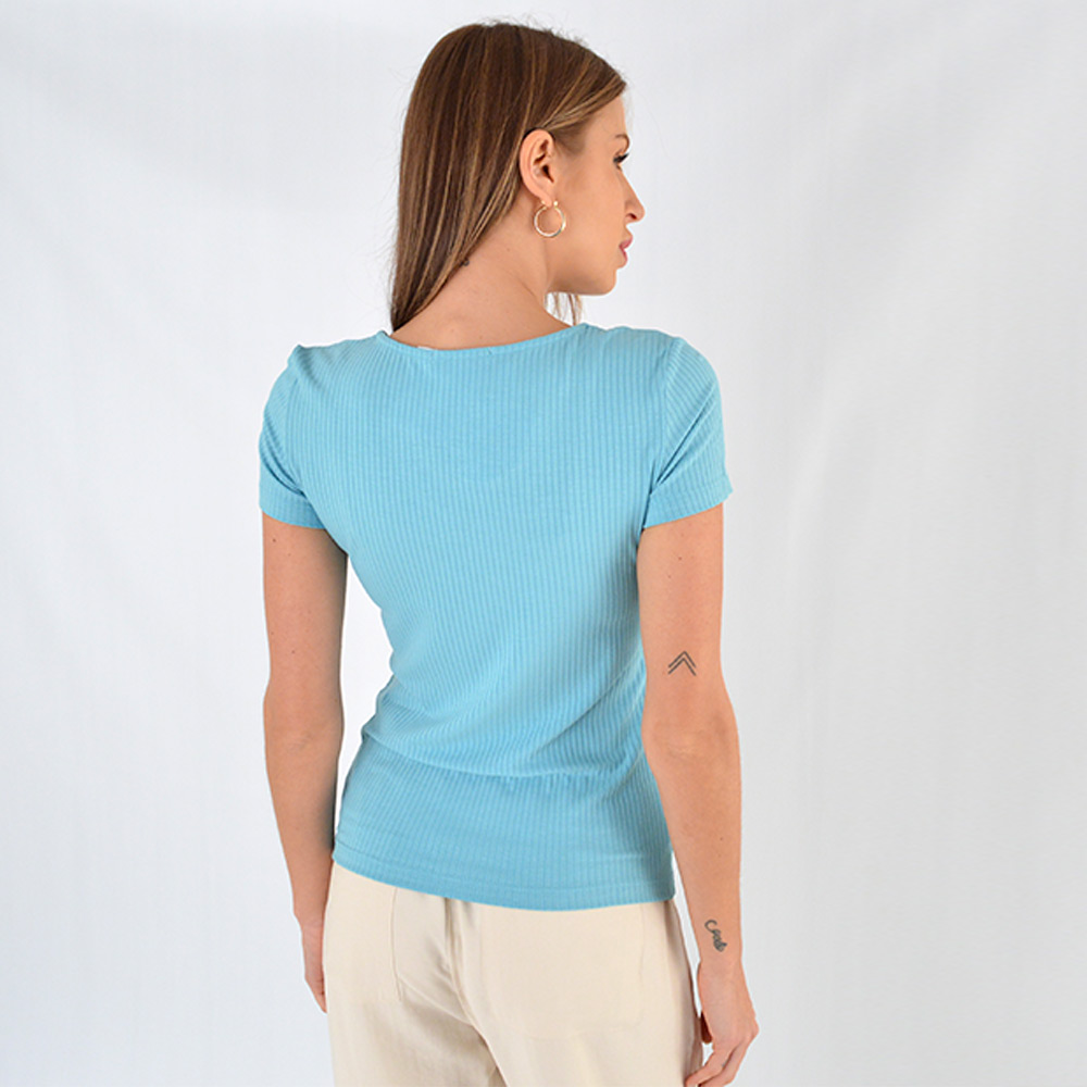 Blusa Viscolycra Canelada Tribeca Cor Anis - Foto 3