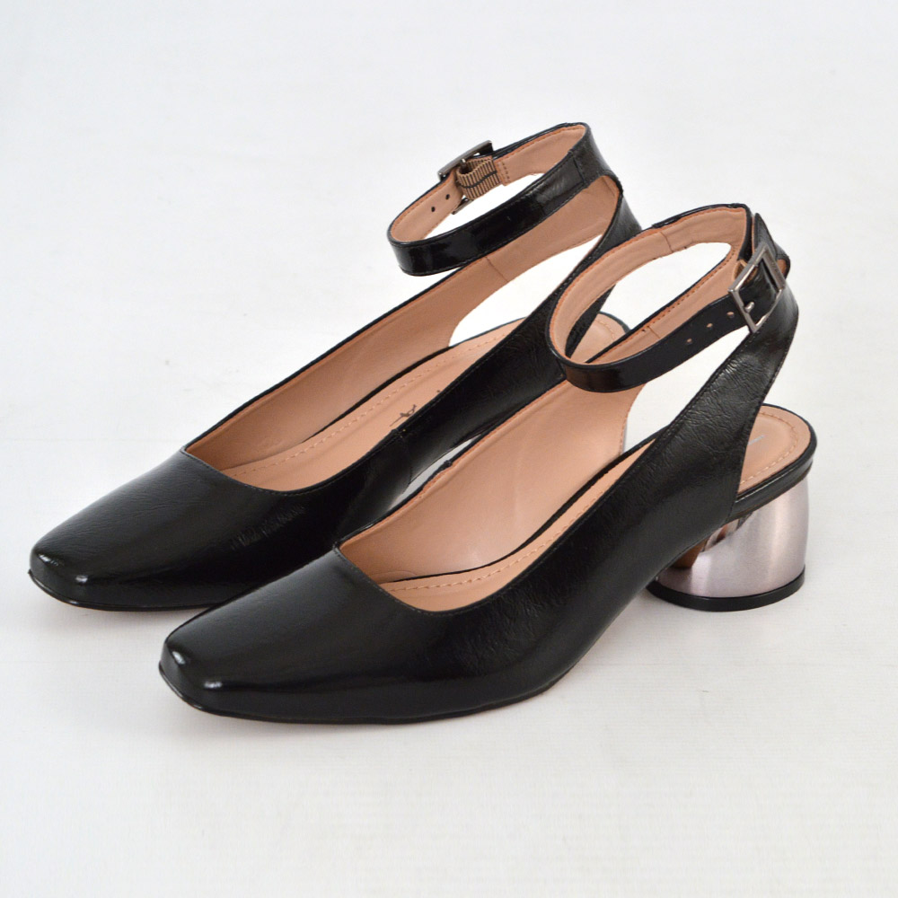 Slingback Em Couro Verniz Preto Tabita - Foto 1