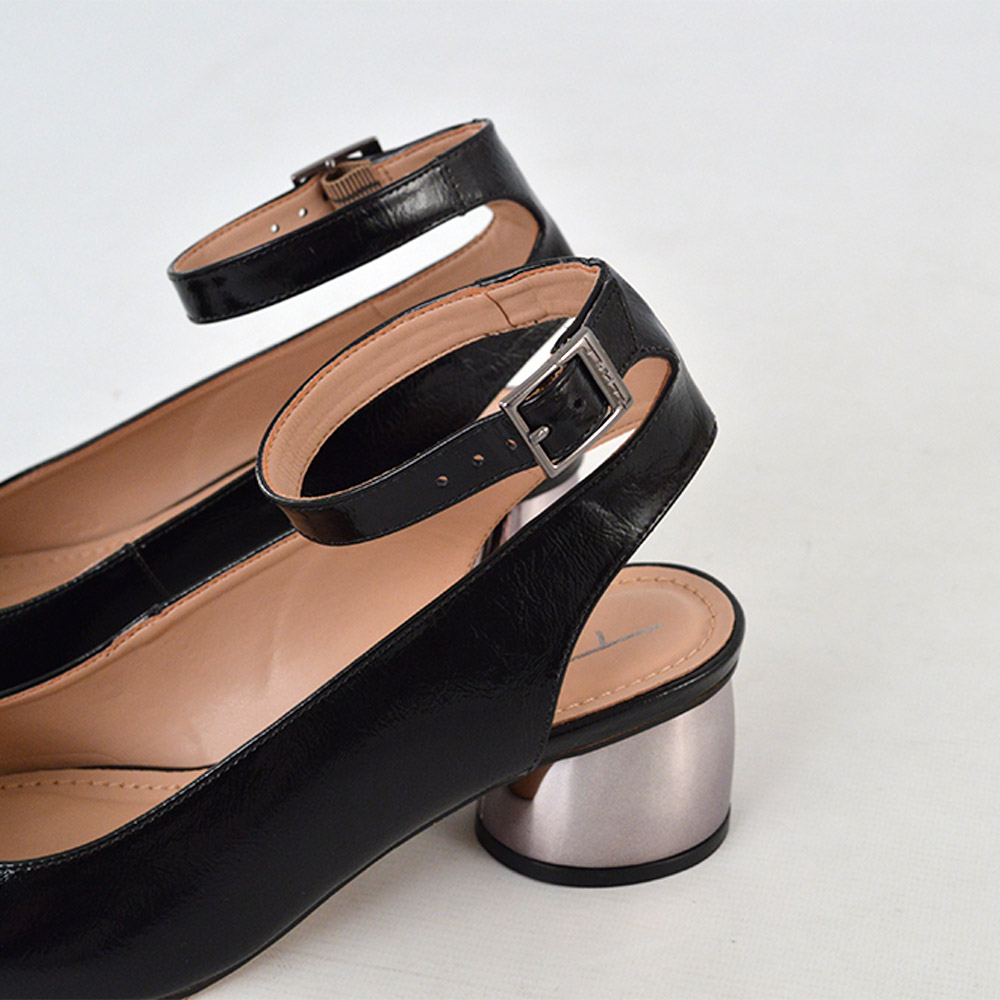 Slingback Em Couro Verniz Preto Tabita - Foto 2