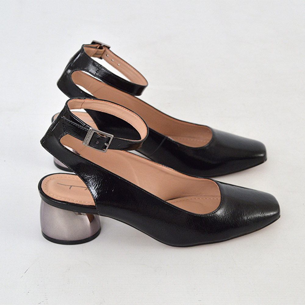 Slingback Em Couro Verniz Preto Tabita - Foto 4