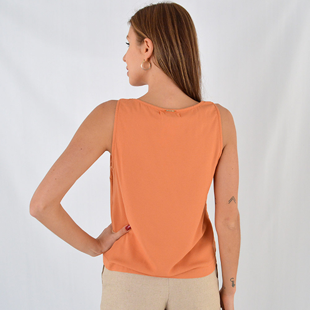 Blusa Regata Cor Terracota Flor de Lis  - Foto 3