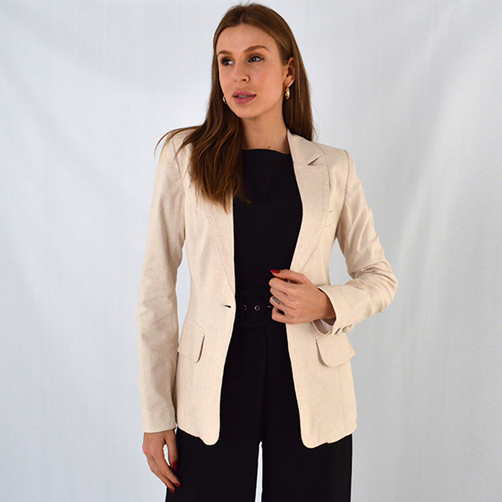 Blazer em Linho Trappiche Cor Natural - Foto 1