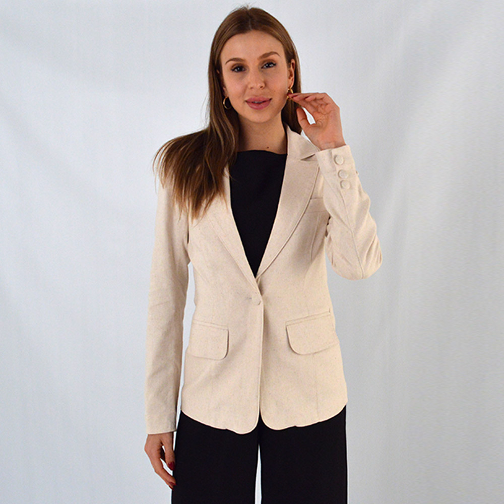 Blazer em Linho Trappiche Cor Natural - Foto 3