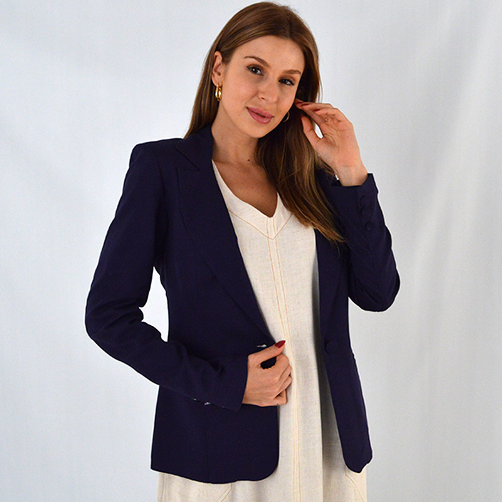 Blazer em Linho Trappiche Cor Marinho - Foto 3