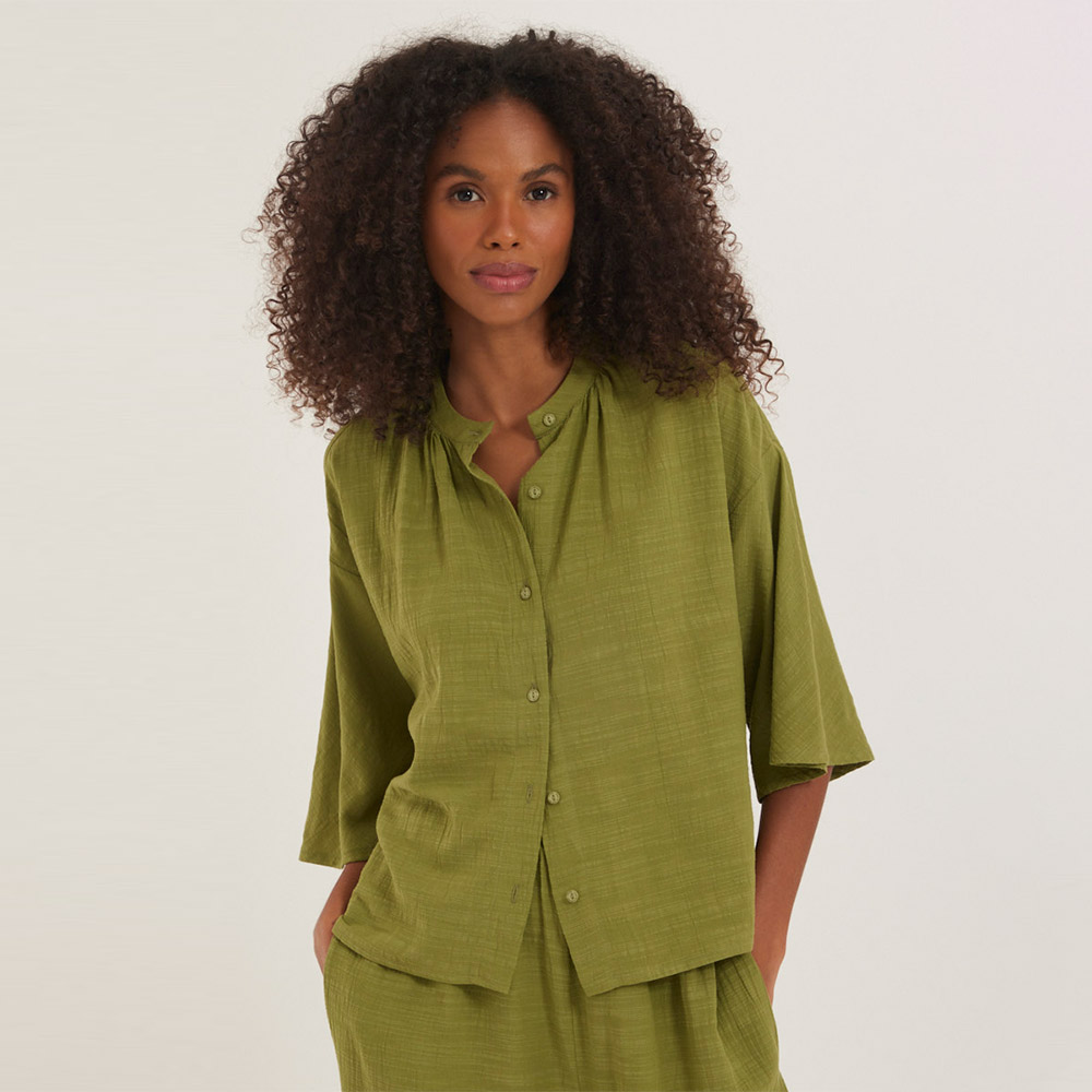 Conjunto Viscose Texturizada Cor Verde Canto - Foto 3