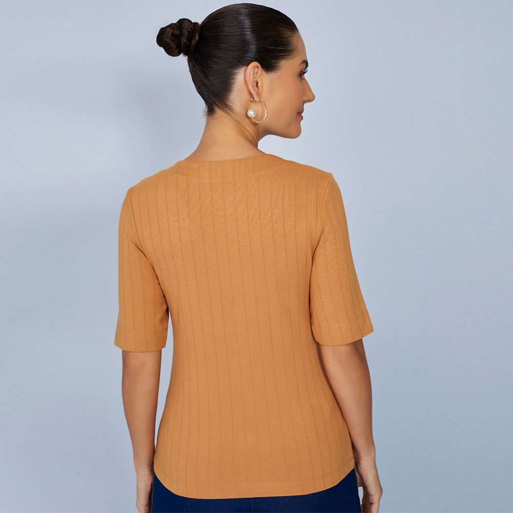 Blusa Viscose Cor Ocre Scalon  - Foto 2