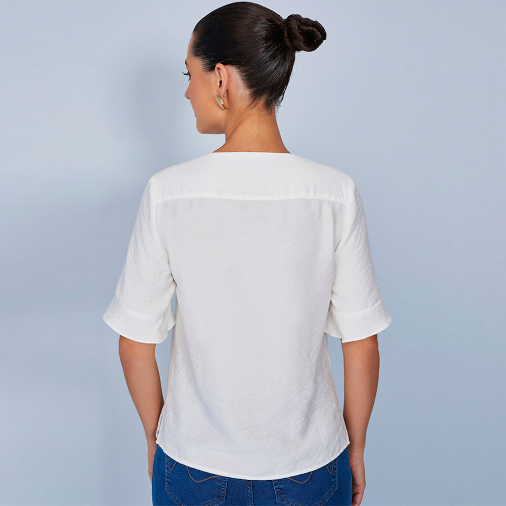 Blusa Viscose Cor Off White Scalon  - Foto 2