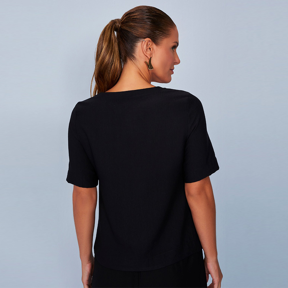 Blusa Viscose Preta Scalon  - Foto 2