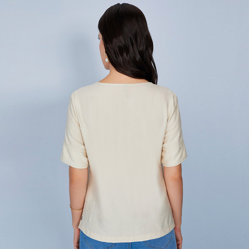 Blusa Viscose Cor Areia Scalon  - Foto 2