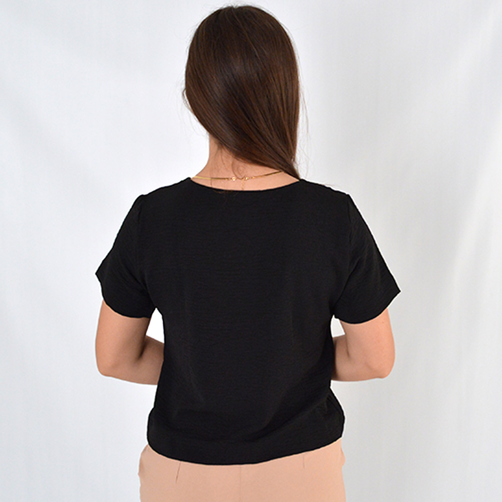 Blusa Crepe de Viscose Preta Declari - Foto 2