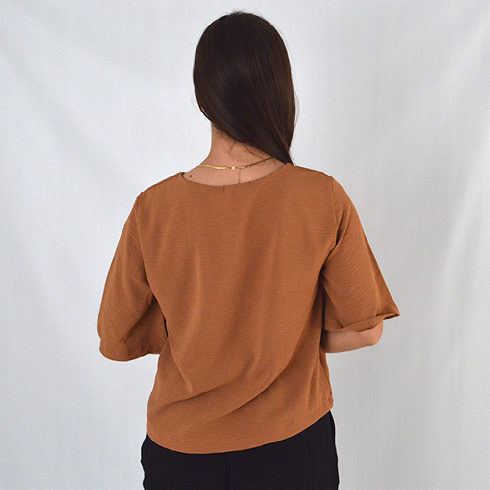 Blusa Crepe de Viscose Capuccino Declari - Foto 2