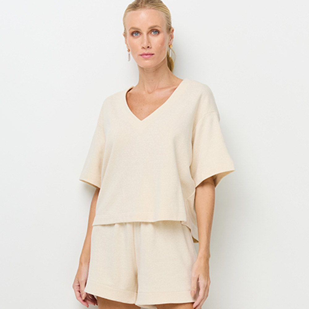 Blusa Crepe de Viscose Off White Declari - Foto 2