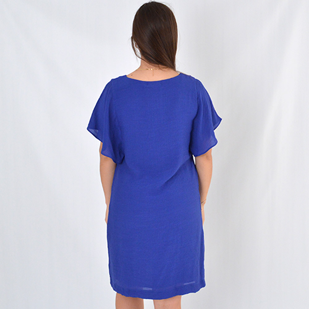 Vestido Curto Crepe de Viscose Azul Declari - Foto 3