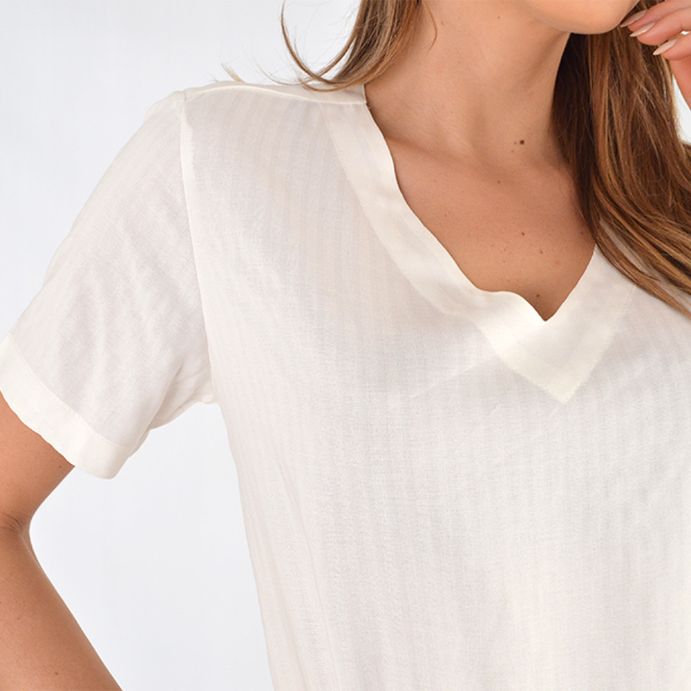 Blusa Mangas Curtas Citt Off White - Foto 5