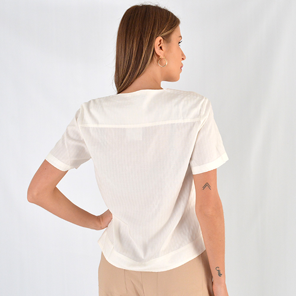 Blusa Mangas Curtas Citt Off White - Foto 6