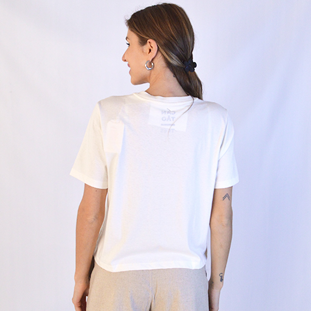 T-shirt Box Sake Off White Canto - Foto 3