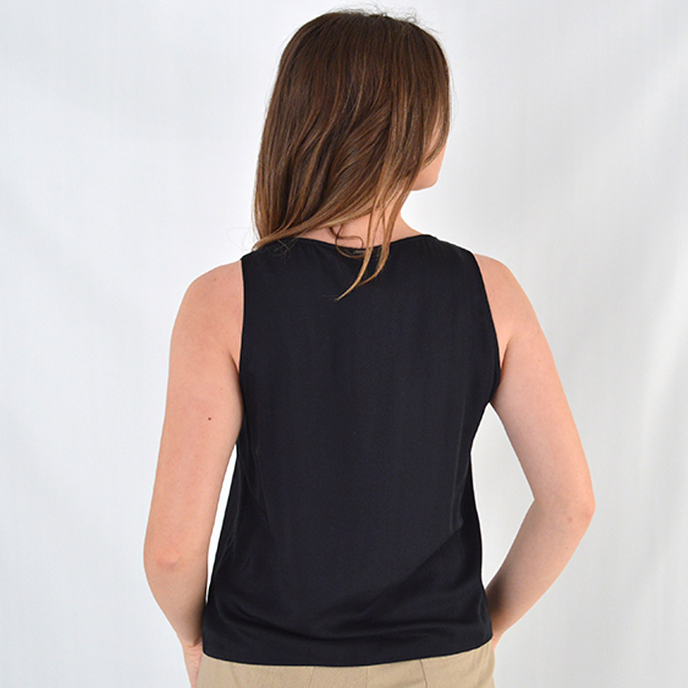 Blusa Decote V com Amarrao Franzida Preto Lez a Lez - Foto 3