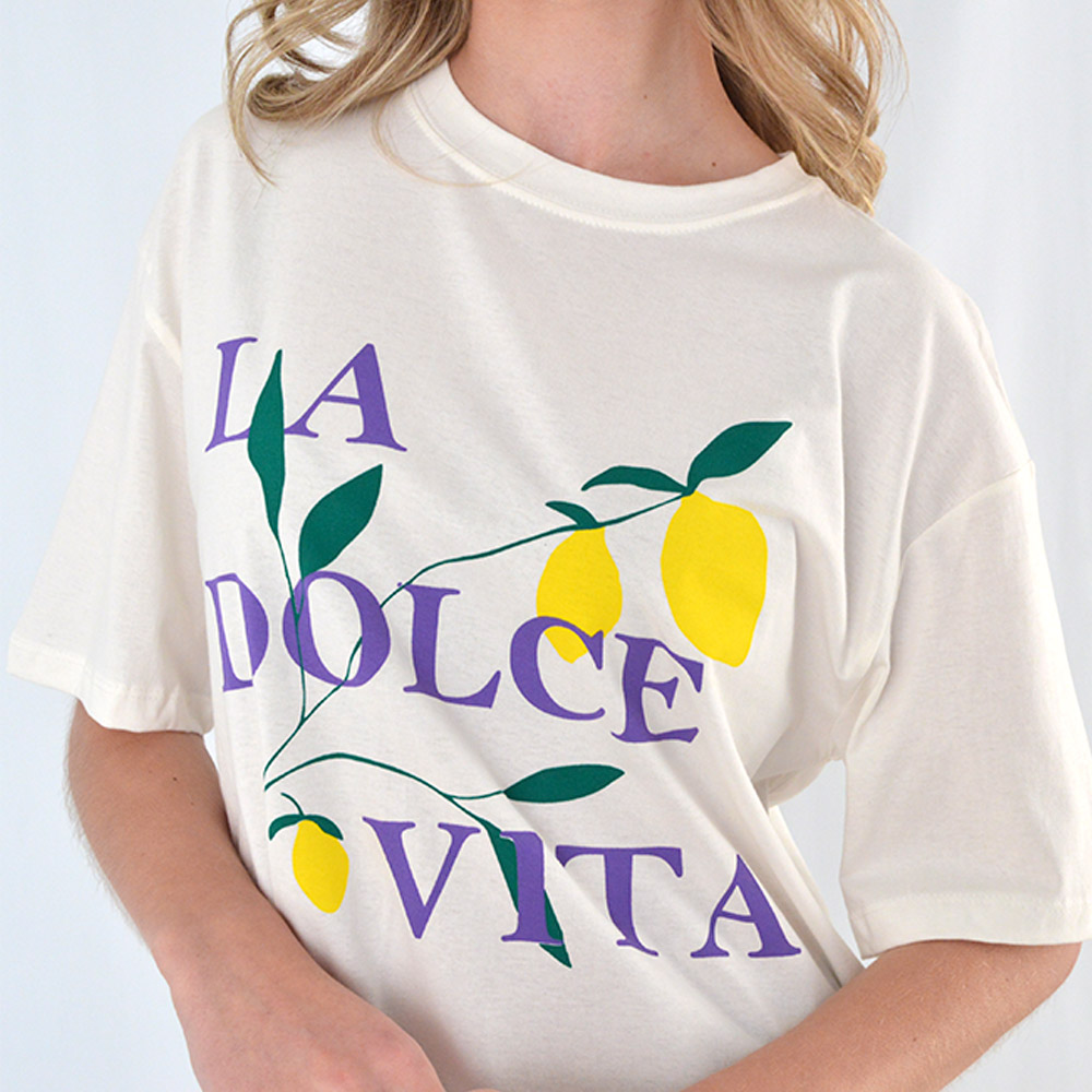 Maxi T-Shirt Em Algodo La Dolce Vitta - Foto 2