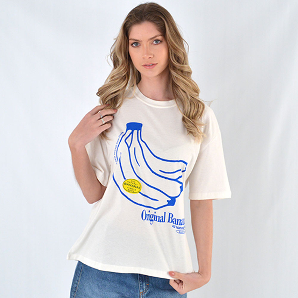 Maxi T-Shirt Em Algodo Bananas - Foto 1