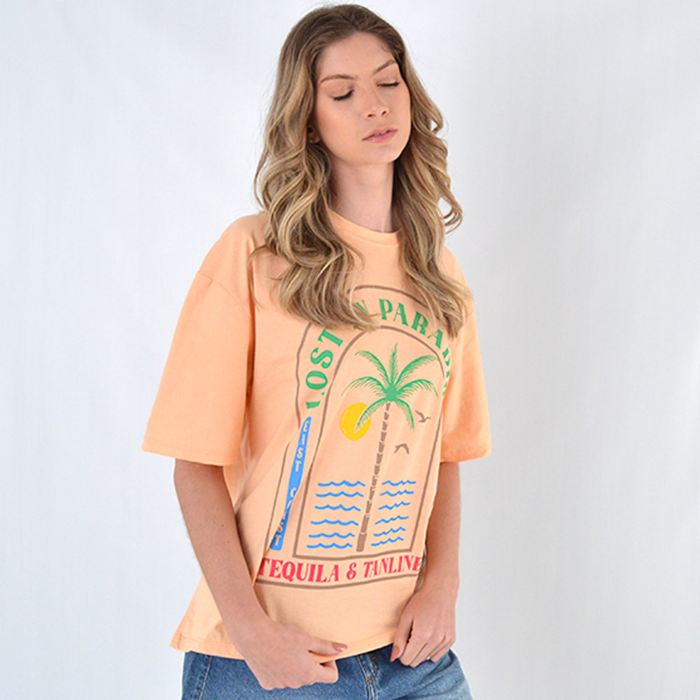 Maxi T-Shirt Em Algodo Paradise - Foto 1