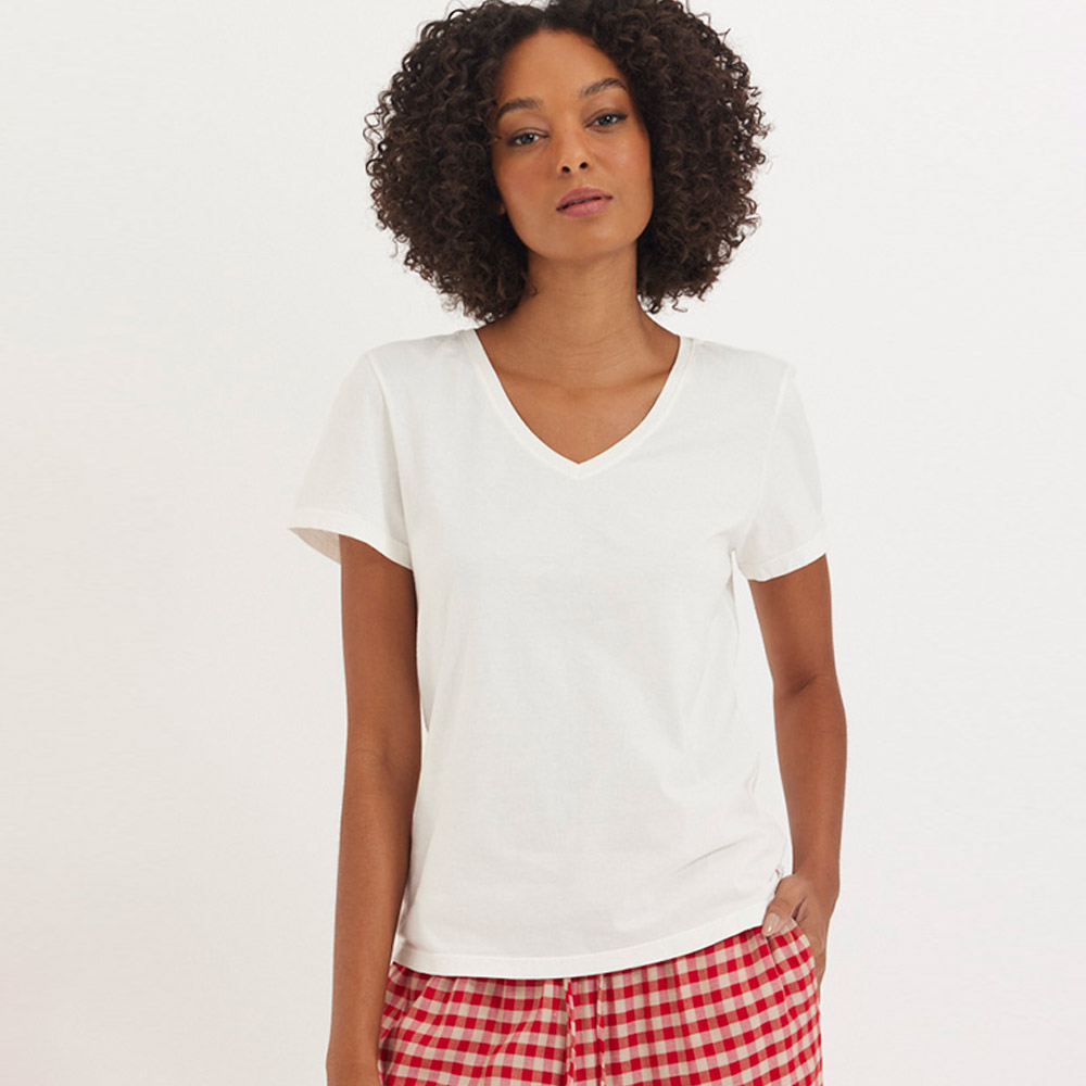 Blusa Algodo Bsica Cor Off White Canto - Foto 2