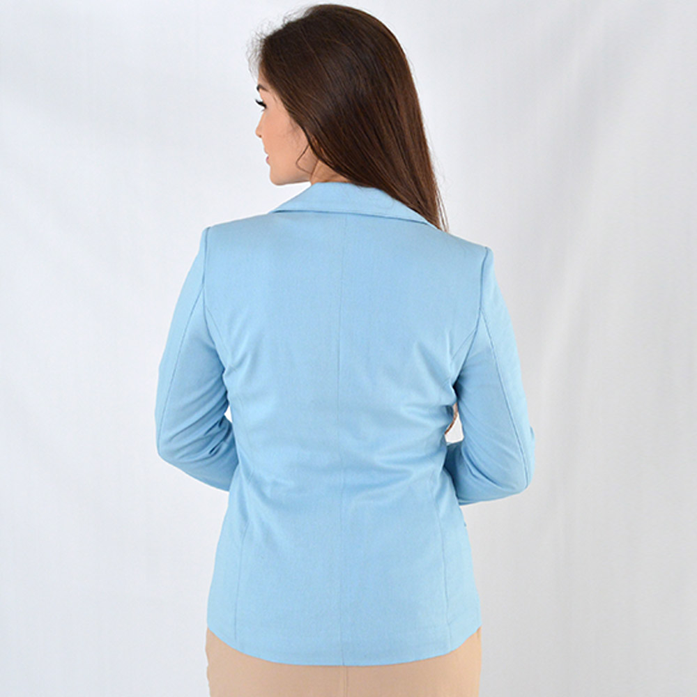 Blazer em Linho Trappiche Cor Azul Claro - Foto 3