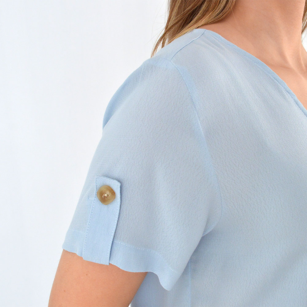 Blusa Viscose Cor Azul Citt - Foto 2