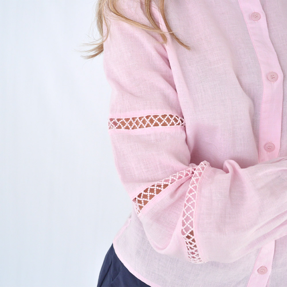 Camisa Linho Rosa It Look  - Foto 2