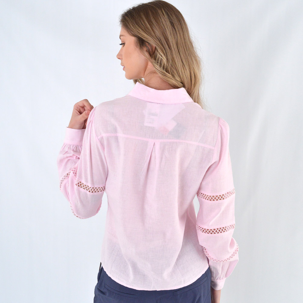 Camisa Linho Rosa It Look  - Foto 3