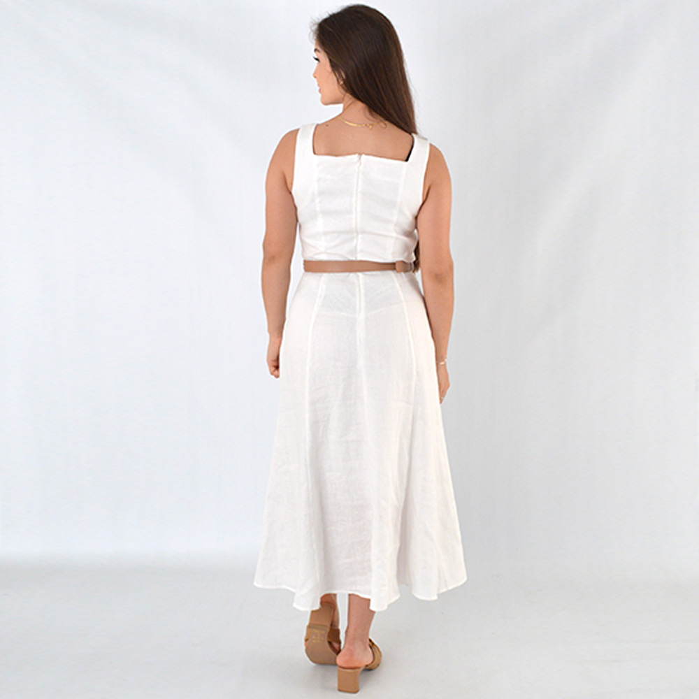 Vestido Midi Sereia Off White Betelgeuse  - Foto 3