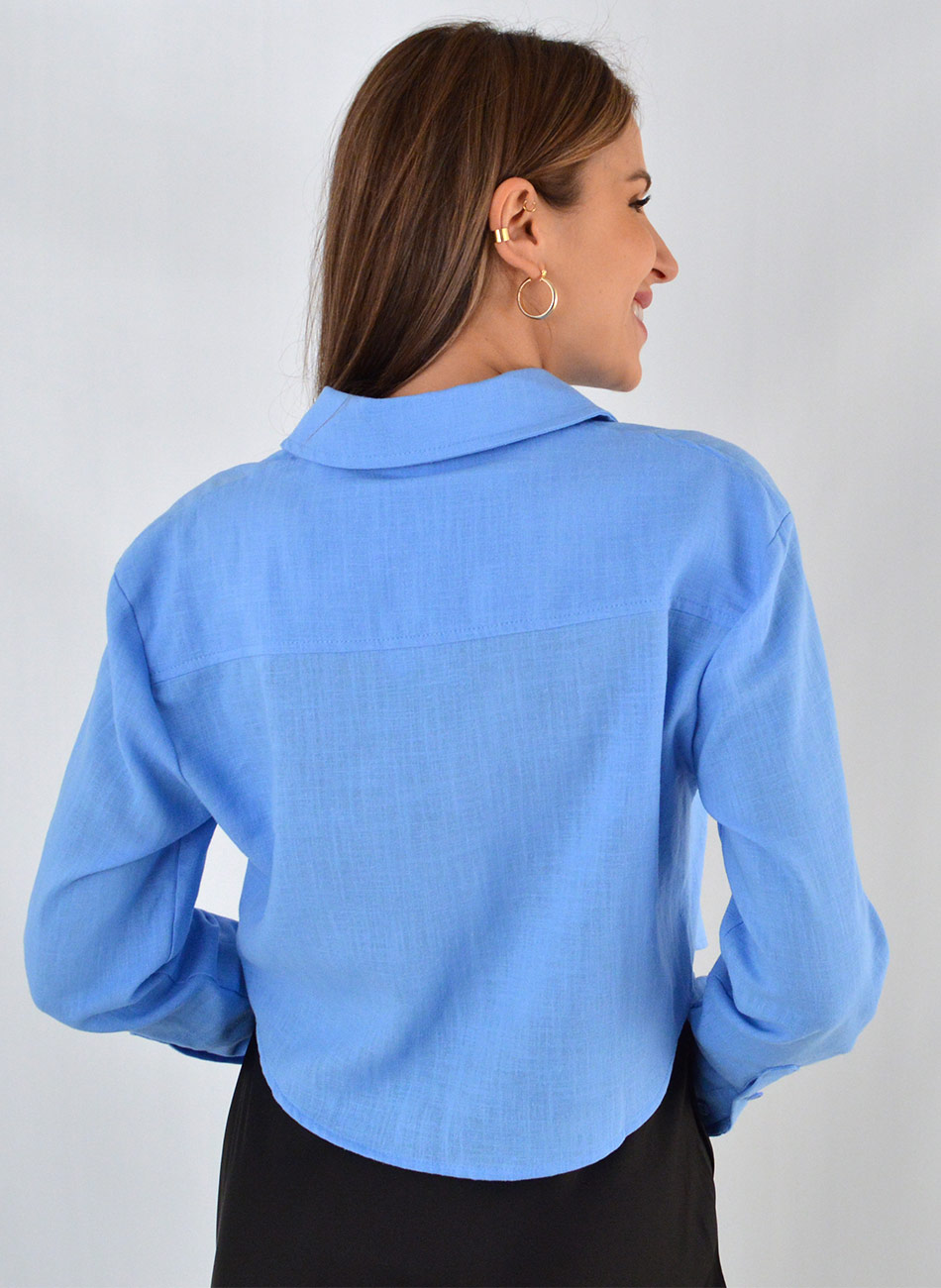 Camisa Cropped Azul Alpelo - Foto 2