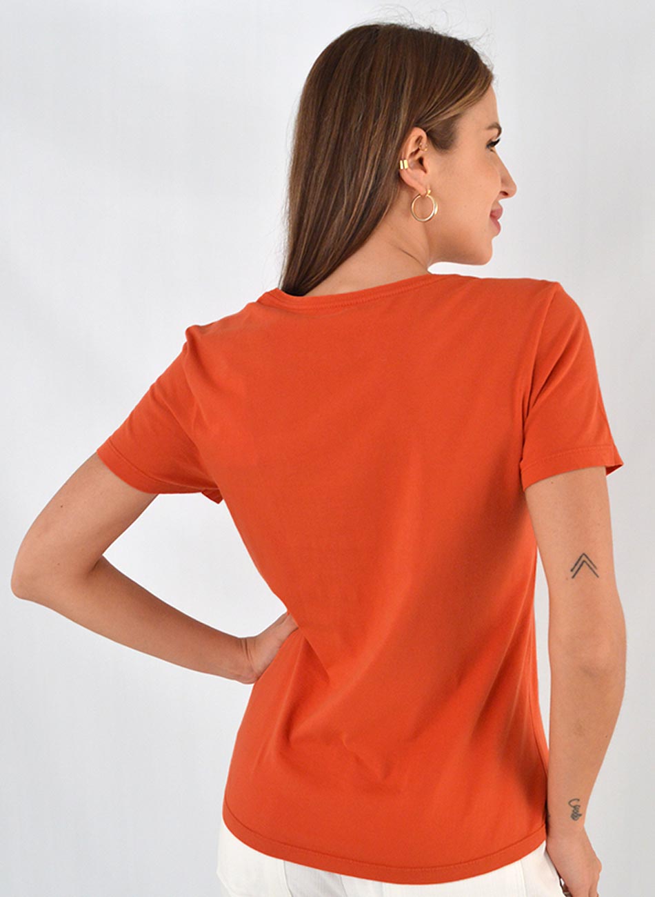 Blusa Algodo Bsica Cor Paprica Canto - Foto 2