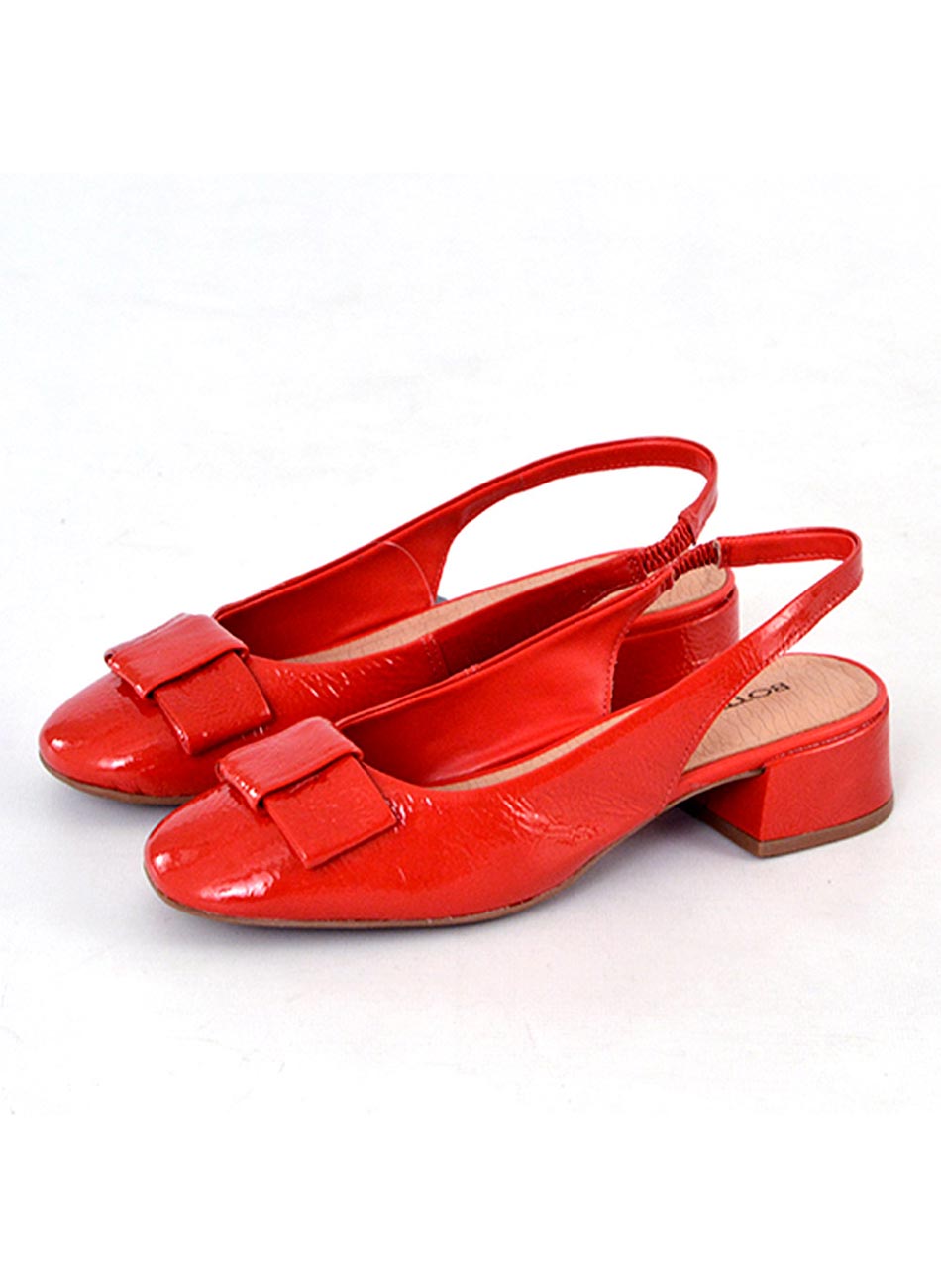 Slingback Couro Verniz Vermelho Bottero - Foto 4