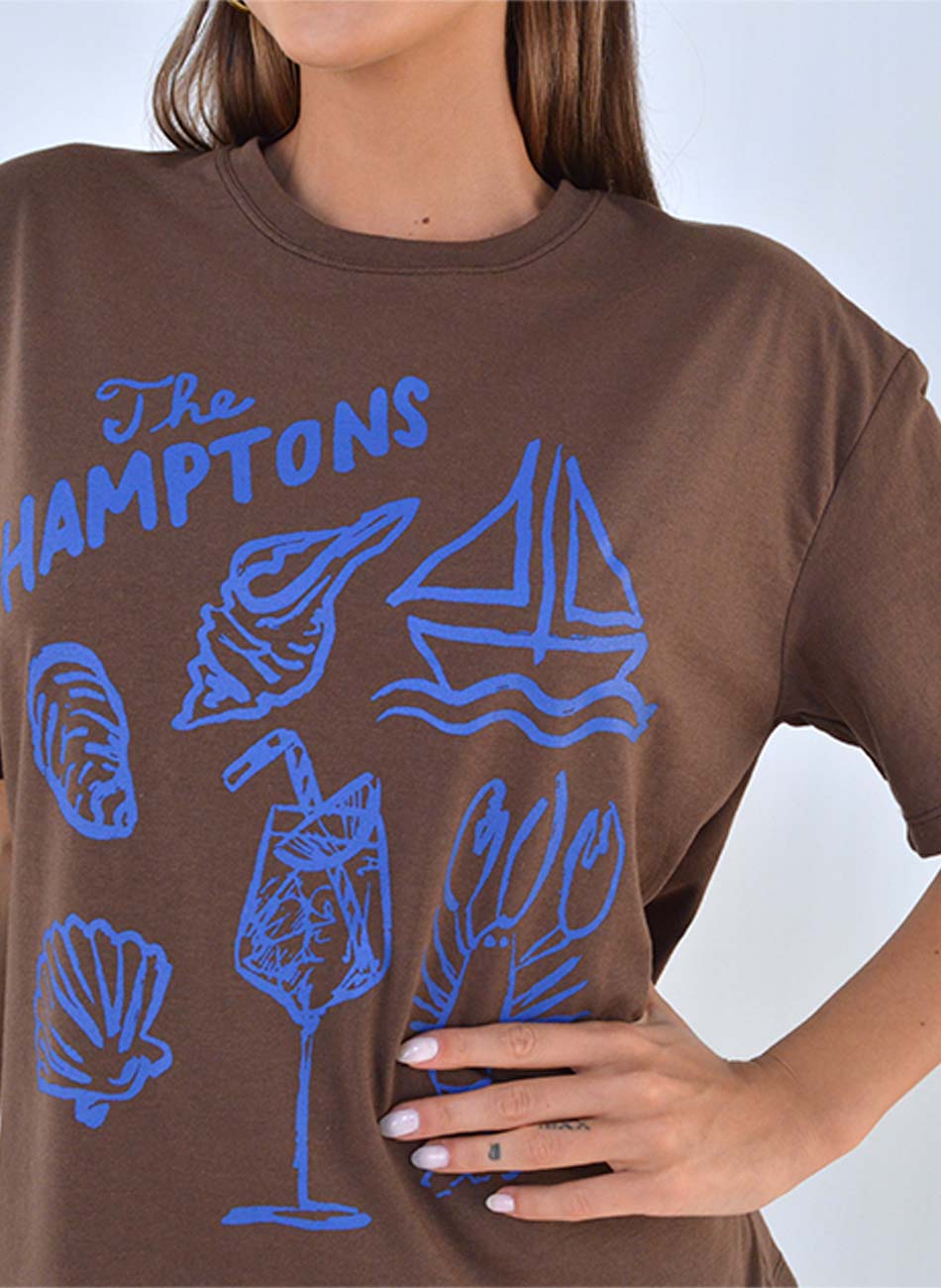 Maxi T-Shirt Em Algodo Cor Caf The Hamptons - Foto 2