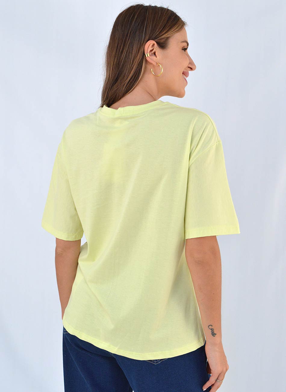 Maxi T-Shirt Em Algodo Cor Lima Sunshine on Mymind - Foto 3