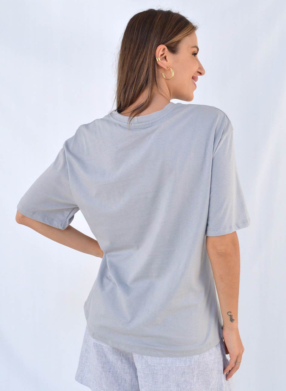 Maxi T-Shirt Em Algodo Cor Mescla - Foto 3