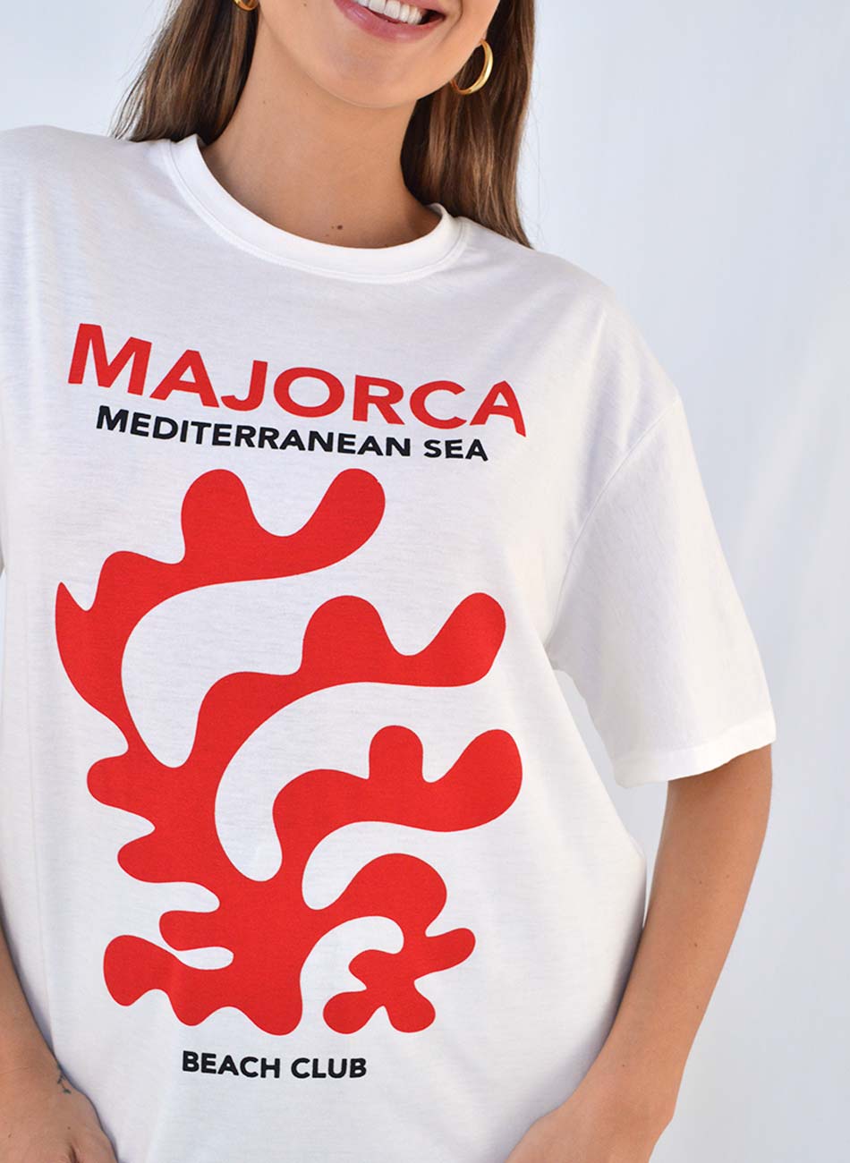 Maxi T-Shirt Em Algodo Cor Off White Majorca - Foto 2